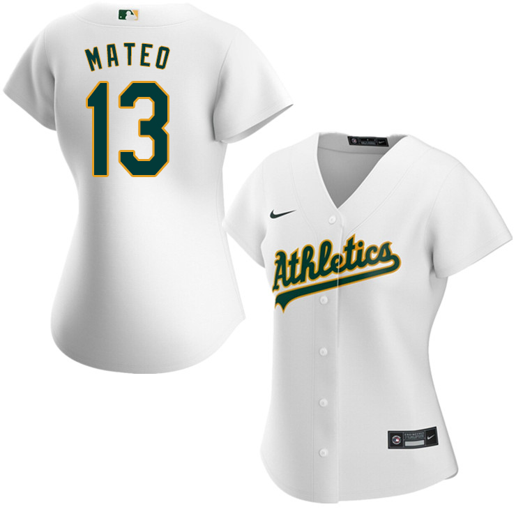 Nike Women #13 Jorge Mateo Oakland Athletics Baseball Jerseys Sale-White